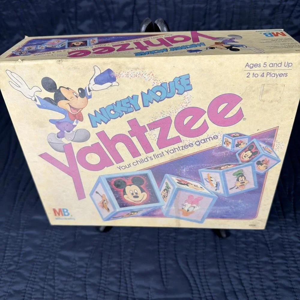 Vintage Mickey Mouse Yahtzee Game Milton Bradley MB Disney Complete? 1989